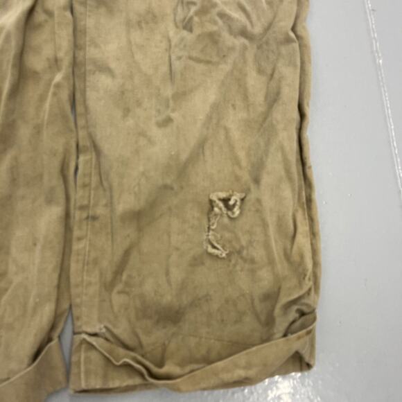 Vintage 50s Tan Sanforized Sail Cloth Workwear Chinos 30x27 - Picture 2 of 4
